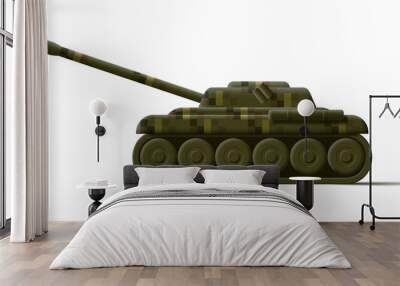 Digital 3d illustration or icon of a military tank Wall mural