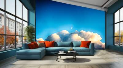 Moon in the sky and clouds like tubers Wall mural