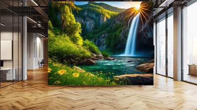 breathtaking vibrant landscapes highlighting secluded travel destinations lush stunning unique geographical features, nature, scenery, view, colors Wall mural