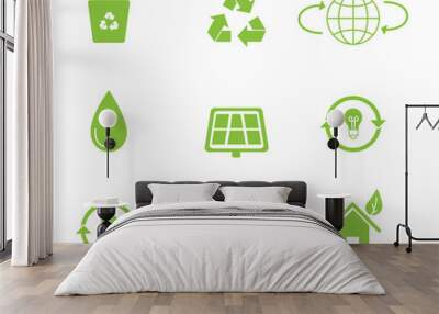 ecology and environment icon set,flat style Wall mural