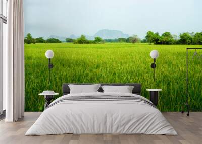 green field landscape Wall mural