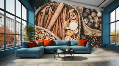 panoramic spices background Wall mural