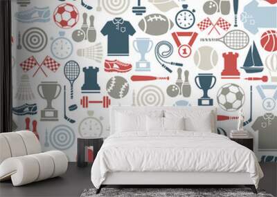 seamless pattern with sport icons Wall mural