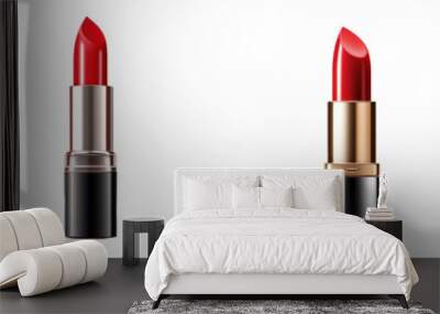 lipstick female cosmetic product isolated on transparent background Wall mural