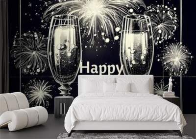 new year celebration Wall mural