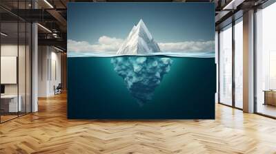 Tip of the iceberg. Business concept. Iceberg. Success business metaphor, Generative AI Wall mural