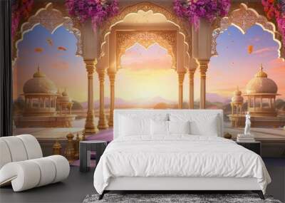 traditional elegant arch backdrop for wedding ceremony Wall mural