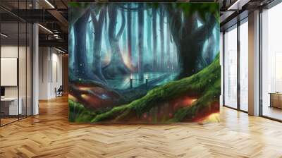 Fantasy Forest Illustration Wall mural