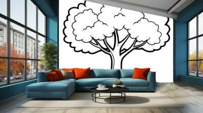 tree with leaves vector on white background  Wall mural