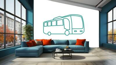 Travel by Road: Bus Vector Icon Wall mural