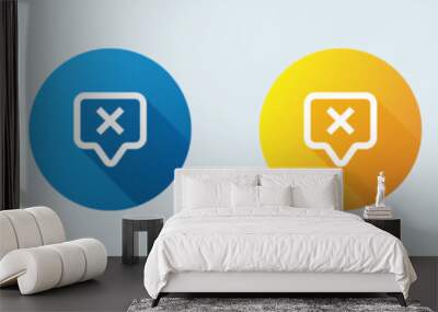 Block chat line icon in flat design style. Message signs vector illustration. Wall mural