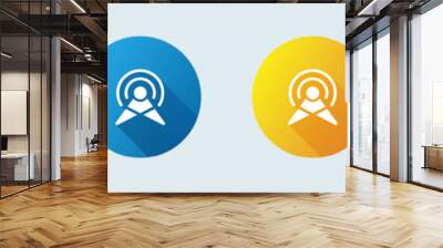 Broadcast solid icon in flat design style. Online signs vector illustration. Wall mural