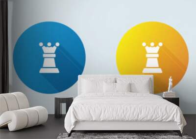 Chess solid icon in flat design style. Board game signs vector illustration. Wall mural