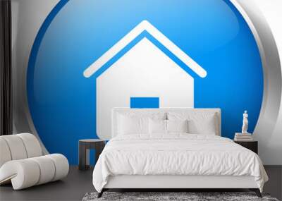 Home icon in realistic design style. House button illustration. Wall mural