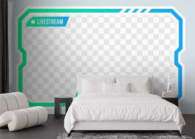 Landscape frame for live streaming video or editing video. Online stream futuristic technology style. Wall mural