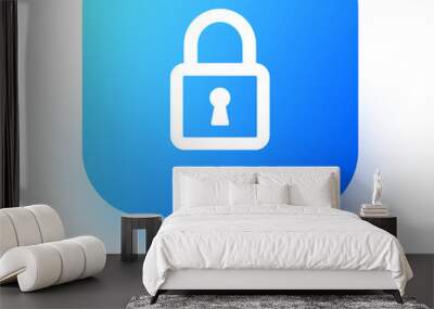 Padlock icon in square gradient colors. Security signs illustration. Wall mural