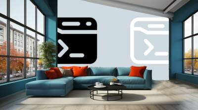 Terminal icon set in black and white. Code signs vector illustration. Wall mural