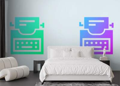 Typewriter solid icon in gradient colors. Writer signs vector illustration. Wall mural