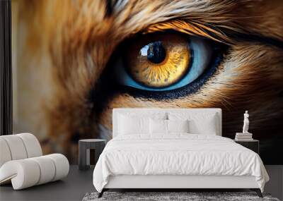 lion wolf close eye Wall mural