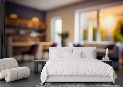 modern living room, blurred modern apartment interior background, blurred living room background, Ai Generate Wall mural