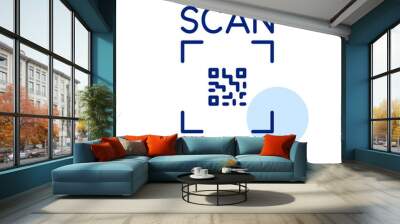 Scan me qr code. Pixel perfect, editable stroke line art icon Wall mural