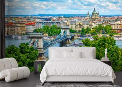 Chain bridge in Budapest Wall mural