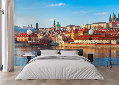 Old town Prague Czech Republic over river Wall mural