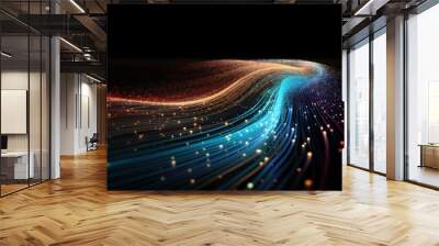 glowing colorful Data fiber transfer , technology futuristic background Wall mural