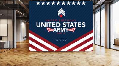 U.S. Army Birthday June 14. Military background. Design with patriotic stars. Poster, card, banner, background design. EPS 10. Wall mural