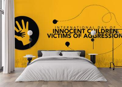 vector illustration. international day of innocent children victims of agression in june. vector, illustration Wall mural