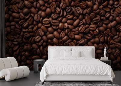 Coffee bean texture background artisan cafe loft style Wall mural