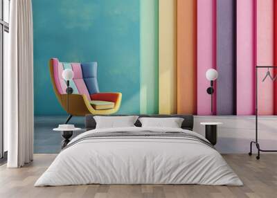 colorful chairs in the colorful room Wall mural