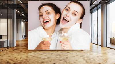 Girls party in spa centre with relax and communication Wall mural