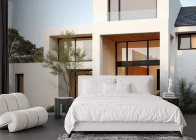 Modern luxury villa exterior in minimal scandinavian style Wall mural