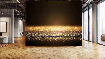 background of abstract glitter lights. gold and black. de focused. banner Wall mural