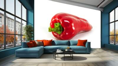 concept of healthy eating, fresh organic red capsicum isolaed on white background, food ingredients: fresh and delicious, sweet red kapia peppers Wall mural