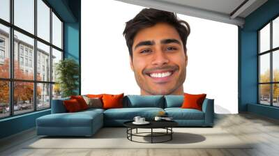 Young latin Brazilian man isolated on transparent background laughing Wall mural