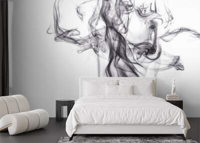 Black smoke on white background Wall mural