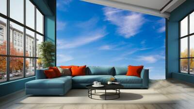 Cirrus cloud on blue sky background. Wall mural