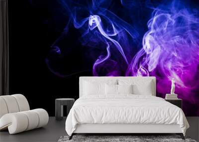 Colored smoke on black background Wall mural