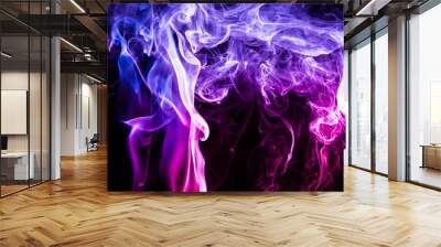 Colored smoke on black background Wall mural