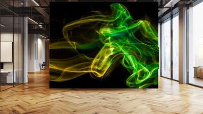 Colored smoke on black background Wall mural