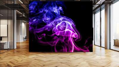 Colored smoke on black background Wall mural