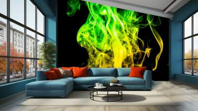 Colored smoke on black background Wall mural