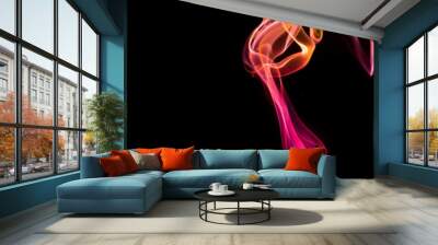 Colored smoke on black background Wall mural