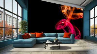 Colored smoke on black background Wall mural