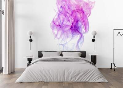 Colored smoke on white background Wall mural