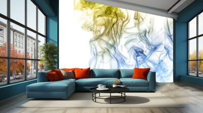 Colored smoke on white background Wall mural