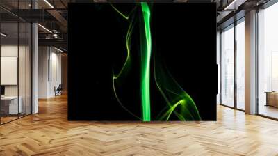 Green smoke on black background Wall mural