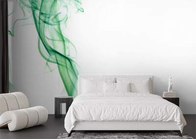 Green smoke on white background Wall mural